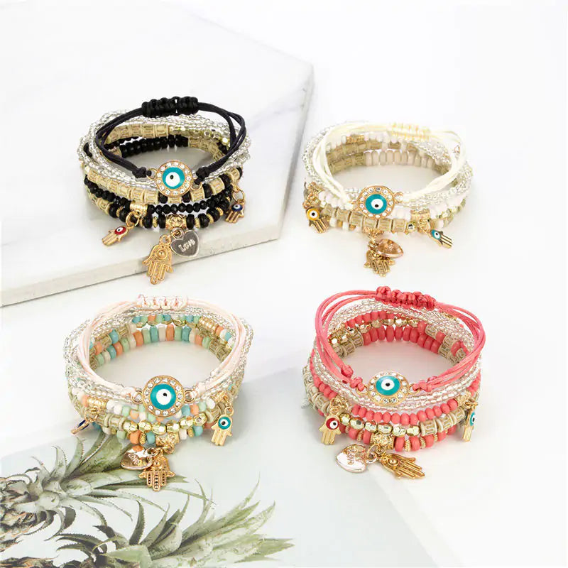 Multilayer Elastic Weave Bracelets