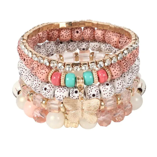 Multilayer Elastic Weave Bracelets