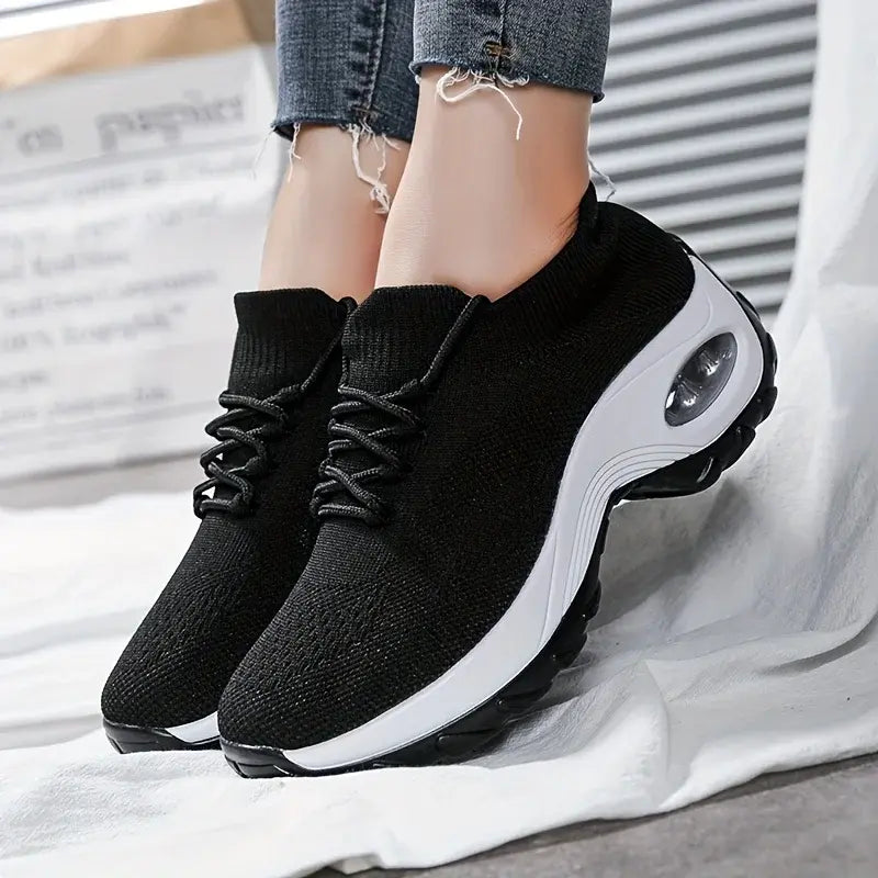 Women's Walking Shoes Lace-On Sock